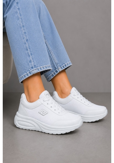 Celira Prl Beyaz Anorak Kadın Sneaker Spor Ayakkabı 724