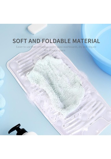 Padalink Pvc Katlanabilir Süction Cup Çamaşır Tahtası - Ev, Seyahat Kullanıma Uygun, Yumuşak Materyal, Boşluk Tasarrufu, Çamaşır Ve Ayakkabı Temizliği Diğer