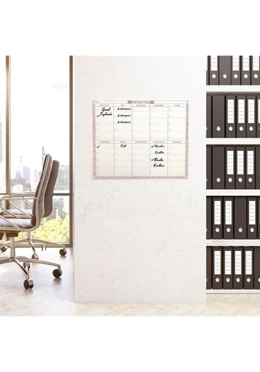 Büro Ev Ofis İçin 40x50cm Manyetik Yapışır Yazılır Kalemli Şeffaf Haftalık Duvar Planı Diğer