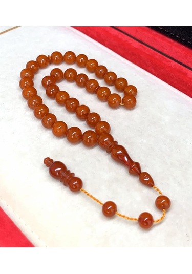 Turuncu Küre Model Sıkma Kehribar Tesbih