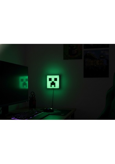 Sincara Home Minecraft Creaper Figürlü Gece Lambası Lightbox Yeşil