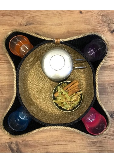 Hasır Sepet, Jüt Ip Sepet, Dekoratif Sunumluk, Hasır Sunumluk Tepsi, Hediyelik Sepet 001