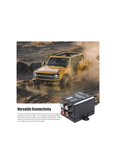 Aubyhe Araba Güçlendirici Hoparlör Baz Kontrol Cihazı - Kaliteli Metal Bass Regülatörü - Frekans/gain Ayarı - Siyah