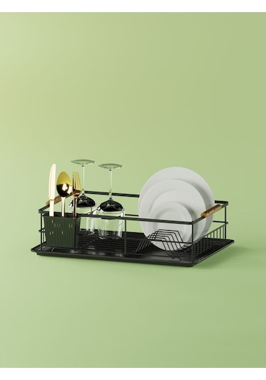 Suntel Bulaşıklık Tabaklık Tezgah Üstü Bulaşıklık Bulaşıklık Sepeti Bulaşık Kurutmalık Paslanmaz Siyah
