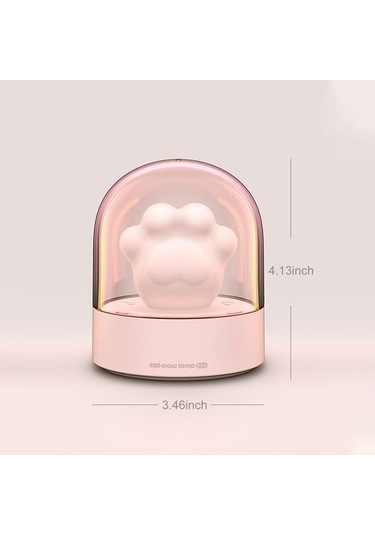 Willowhaven Kedi Pençesi Led Gece Lambası - 3 Parlaklık, Müzikli Bebek Odası Dekorasyonu Pembe, 8.8x8.8x10.5 Cm Pembe