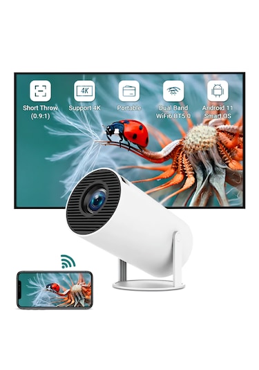 Hy300 Pro Taşınabilir Android 11 Bluetooth Full Hd Projeksiyon