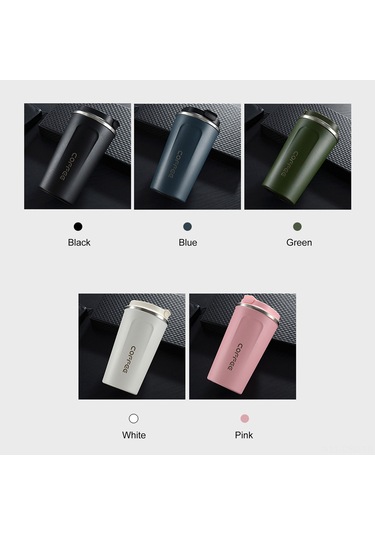 Samdoo 304 Çelik İkili Vakumlu Isıtıcı Bardak, 510ml Pembe, Araçta Taşınabilir, Ev Ofis Spor Seyahat Kullanıma Uygun Siyah