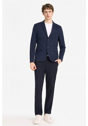 Defacto Slim Fit Dar Kesim Blazer Ceket F7690ax26spnv64 Lacivert-nv64