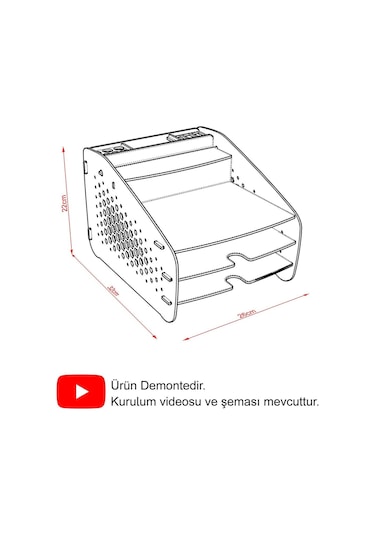 Fxm Hexa - - A4 Evrak Rafı Masaüstü Organizer Düzenleyici