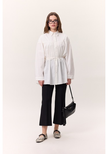 Dikiş Detaylı Flare Pantolon Siyah Siyah