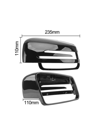 Wondernest Mercedes W204 / W212 İçin Ters Dikiz Aynası Muhafazası, Sağ Taraf Parlak Siyah Parlak Siyah