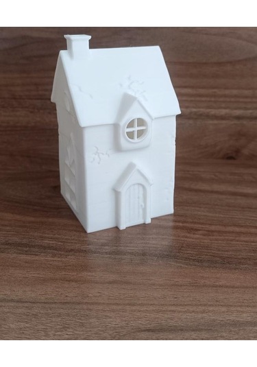 Kış Evi Mumluk Noel Yılbaşı Süsü Dekoratif Biblo Tealight Mumluk Seti Mumlar Dahildir