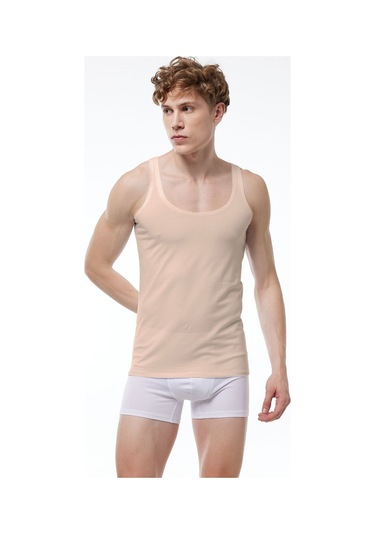 Malabadi Görünmez Atlet Erkek Ten Rengi Ince Askılı Iz Yapmayan Modal Atlet 013 Ten Rengi