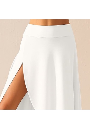 Kadın Cep Detay Taytlı Sandy Etek Beyaz