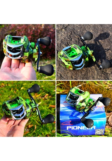 Shineyee Sol El 18+1 Rulmanlı 7.2:1 Oranlı 10kg Maksimum Sürtünme Kapasiteli Nilon Malzeme Metal Kamuflaj Balık Makinesi