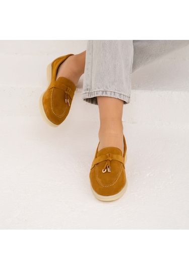 Tamer Tanca Kadın Hakiki Deri Hardal Loafer Ayakkabı 902 2015 Bn Ayk Y22 Hardal