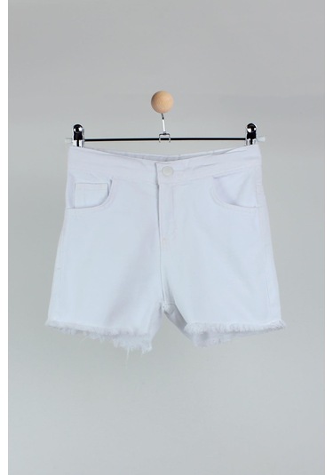 Cichlid Kız Çocuk Kot Şort Beyaz
