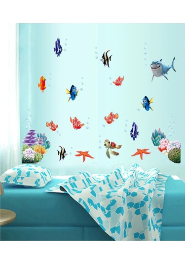 Yaozixia Sualtı Dünyası Çeşitli Balıklar Okyanus Kendin Yap Duvar Çıkartmaları Duvar Kağıdı Sanat Dekor Duvar Resmi Oda Çıkartması Çok Renkli