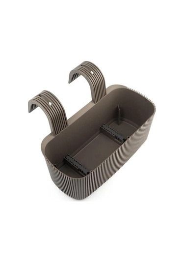 Omnipazar Krs-249 Dekoratif Plastik Pera Askılı Balkon Saksı 3.2 Litre Kahverengi