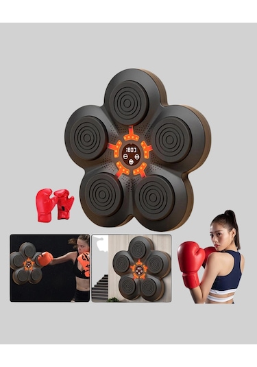 Akıllı Müzikli Boks Makinesi Bluetooth Bağlantılı Işıklı Hedefli Fitness Aleti Çok Renkli