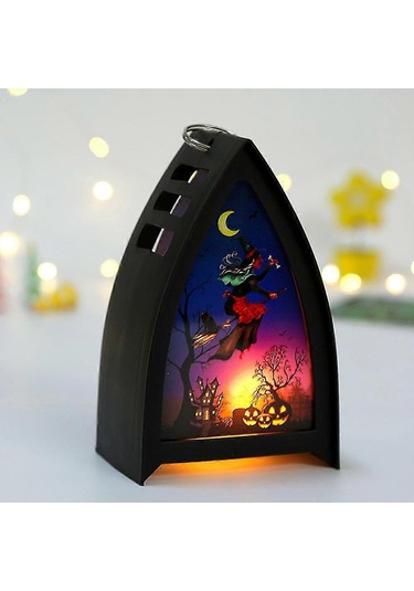 Cadılar Bayramı Gece Lambası, Balkabağı İskelet Cadı Cadılar Bayramı Masa Dekorasyonu - Cadılar Bayramı Partileri Cadı Çok Renkli