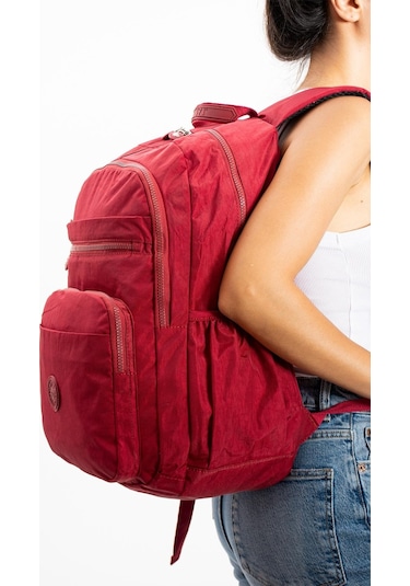 Ultra Hafif Çok Cepli Su Geçirmez Sırt Çantası Unisex Kırmızı Model: 571-1b - Krem