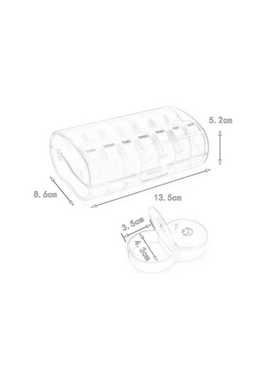 Suntek Magideal Hap Kutusu Kabı Haftalık 7 Günlük Siyah-ve-çok-renkli