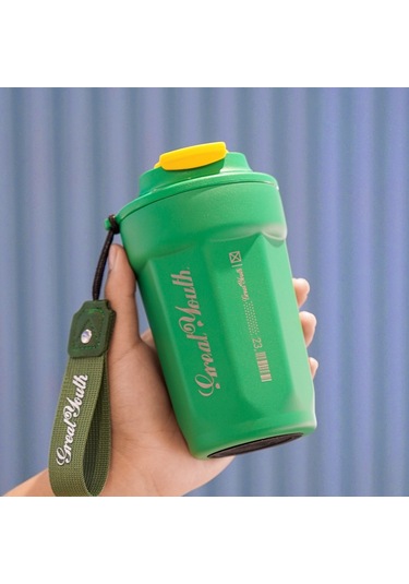 316 Paslanmaz Çelik Kahve Fincanı Kız Yüksek Değerli Su Bardağı Erkek Termos Bardağı Taşınabilir Yeni Sevimli Çift Bardak Yeşil