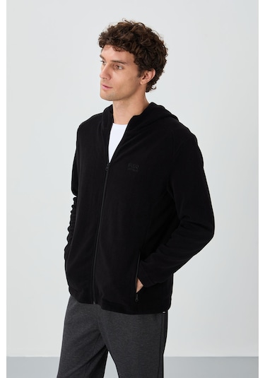 Tommy Life Connell Siyah Rahat Kalıp Polar Erkek Sweatshirt - 88313 Siyah