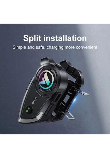 Y80 Motosiklet Kask Kulaklık Intercom Işıklı Motorsiklet Interkom.gzpde