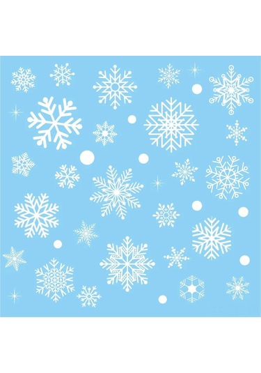 Youmex 114 Adet 30 Cm Pvc-u Elektrostatik Kar Tanesi Sticker, Noel Yeni Yıl Pencere Dekorasyonu, Yeniden Kullanılabilir, Glüsiz Uygulama Beyaz