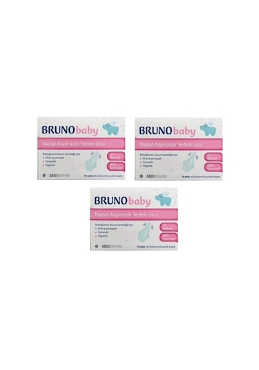 Bruno Baby Nazal Burun Aspiratörü Yedek Uç 3 x 10'lu