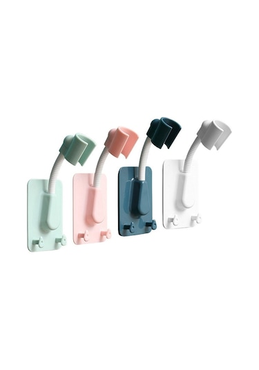 Primepickings Yeşil Vantuz Duş Tutucu Ayarlanabilir Duş Başlığı Tutucu Evrensel Banyo Braketi Meme Taban 2 Katlı Gri