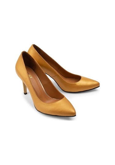 Deery Hakiki Deri Sarı Kadın Stiletto Sarı