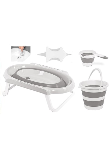 Tommybabay Katlanır Küvet Seti 4 Lü Set Banyo Seti