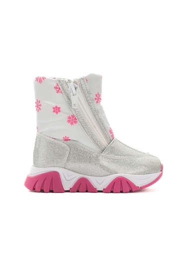 Mnpc Kız Çocuk Gümüş Simli Rugan Deri Suya Dayanıklı Günlük Bot 25k4b11037637 Gümüş Simli