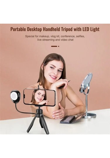 Cbtx Xwj-s1 Masaüstü Cep Telefonu Tutucu Led Işıklar İle Tripod