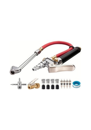 Xuweiwei 10-120 Psı Varyant Ağır Hizmet Tekerlek Basınç Ölçer İnflator Hava Chuck Ve 4 Yönlü Araç Hava Kompresörü Ek Nozulu