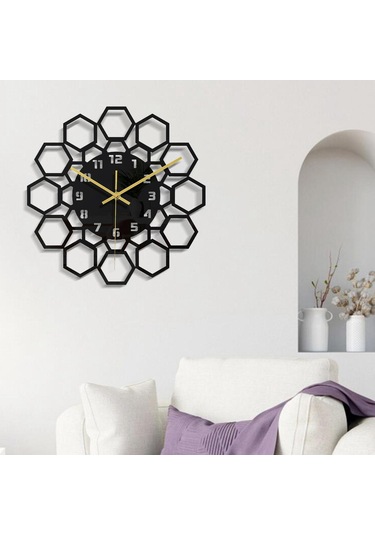 1/2 Modern Duvar Saati Ev Hediyesi Akrilik Oturma Odası Sanatı Siyah Tip C 1 Set Diğer