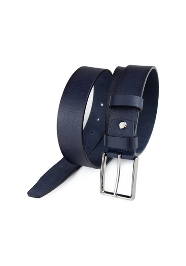 Özel Kutulu Lacivert Hakiki Deri Erkek Kumaş Pantolon Kemeri