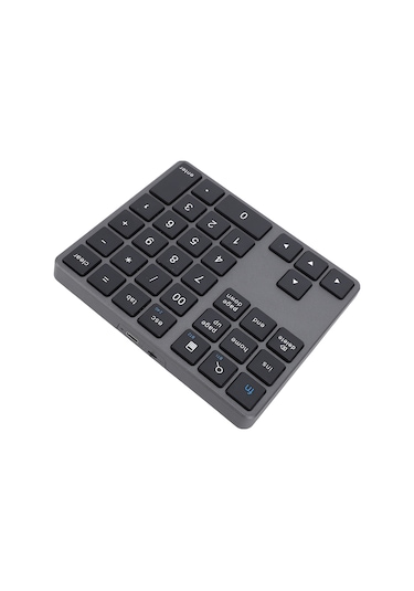 Yuntech01 35 Tuşlu Kablosuz Sayı Klavyesi - 2.4g + Bt5.0/3.0 Bağlantı, 350mah Dahili Batarya, Abs Malzeme, Mac/windows Uyumlu Gri