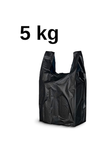 Siyah Poşet Kalın Küçük Boy 5 Kg Hışır Atlet Poşet