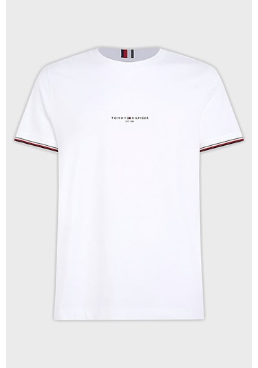 Tommyhilfiger Sıfır Yaka T-shirt Regular Fit Beyaz
