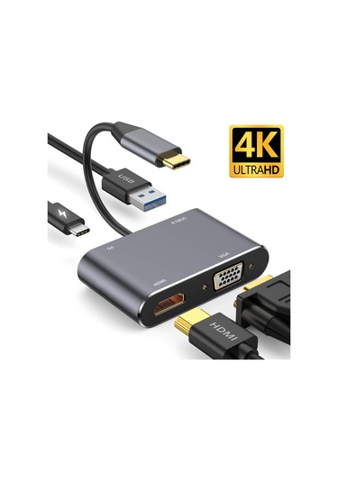 Technow Cf02 Macbook Uyumlu Type-c To 4k Ultra Hd 1080p Hdmı/ Vg