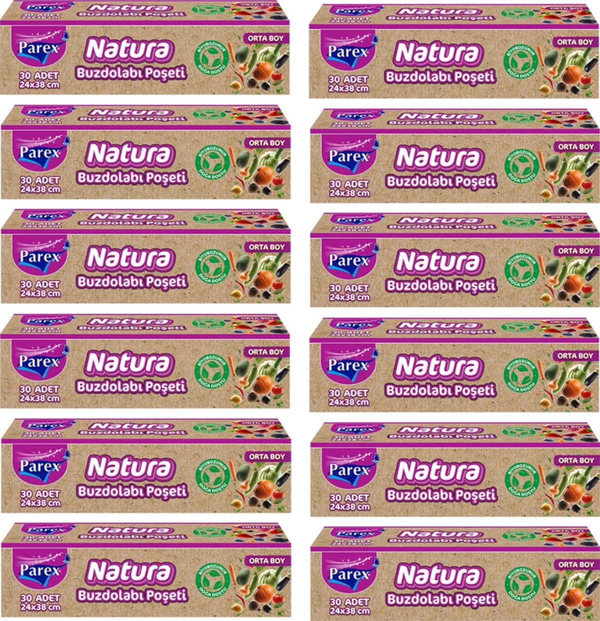 Natura Buzdolabı Poşeti Orta Boy 20 Li Onikili Paket