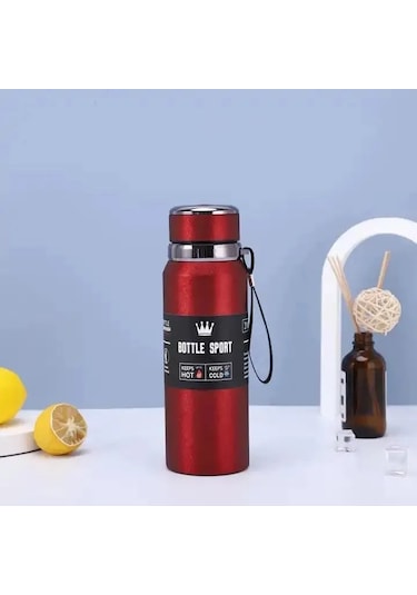 Kapris Modern Paslanmaz Çelik Termos Kırmızı 1 Litre Kap-293 Kırmızı