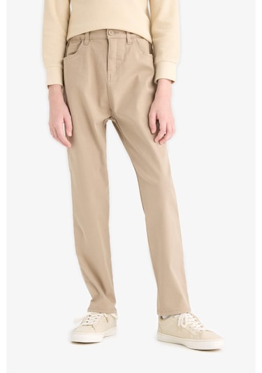 Defacto Erkek Çocuk Okula Dönüş Regular Fit Düz Paça Gabardin Pantolon U3254a625aubg716 Bej