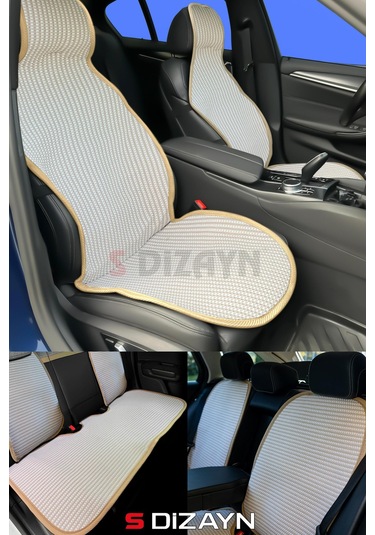 S-dizayn Oto Koltuk Koruyucu Kılıf Set Krem Universal 2+3 Parça Ön Arka