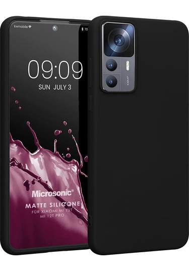 Microsonic Matte Silicone Xiaomi Mi 12T Pro Kılıf Siyah