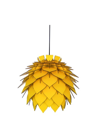 Lotus Dekoratif Avize Sarkıt Abajur Lambader Şapkası Sarı